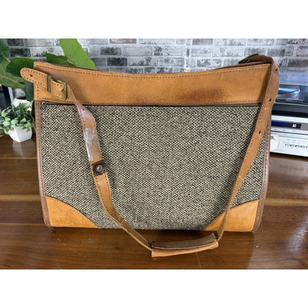 Vintage Hartmann⭐️Weekender Luggage Carry On Bag Tweed Leather⭐️IGC 17